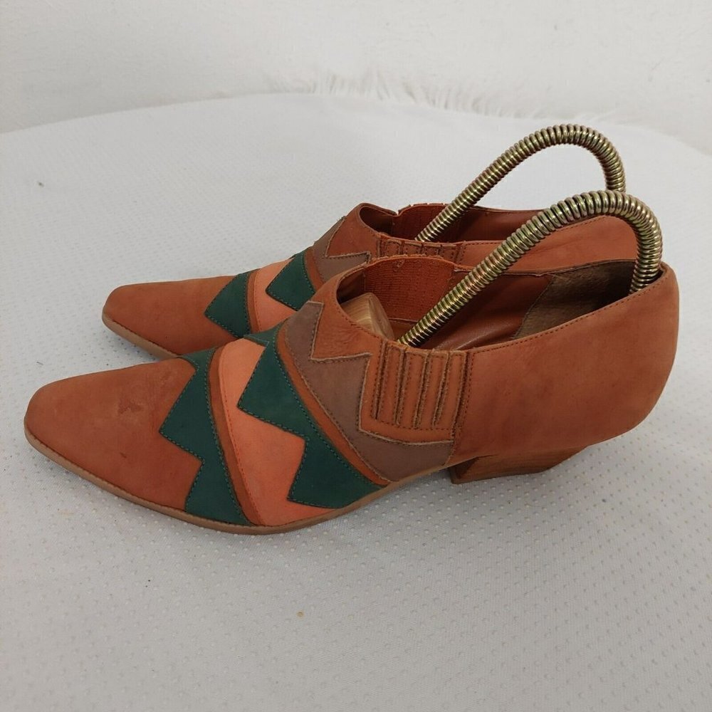 Chucks Brazilian Leather Boho Southwest Women’s Short Ankle Boots Mules Size 10B